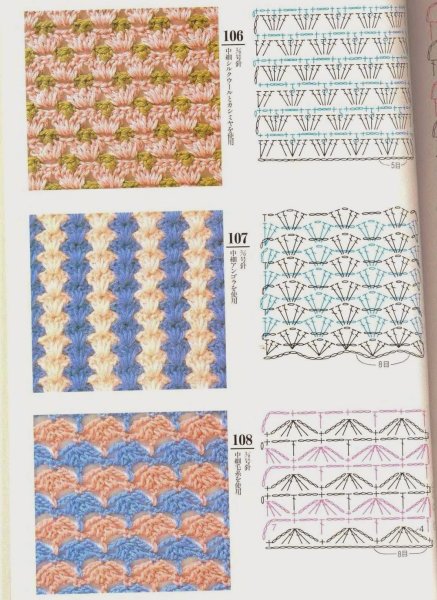 Плотный двухцветный узор крючком