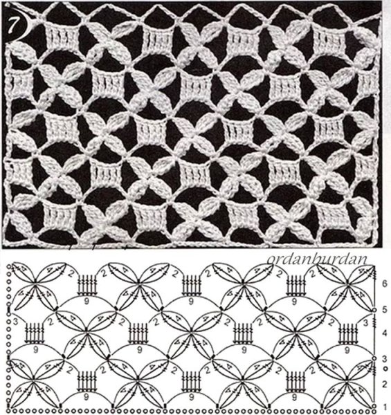 Красивое ажурное полотно крючком