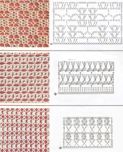 Ажурные сетки крючком со схемами простые