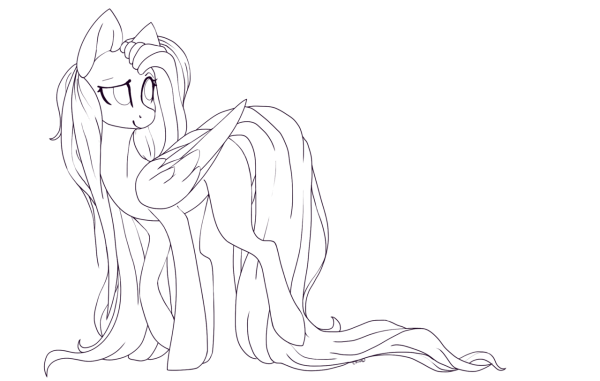 Пони набросок с волосами