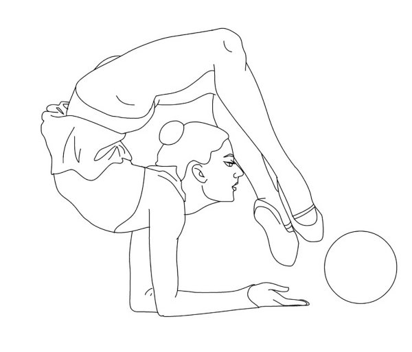 Рисунки гимнасток кандашами