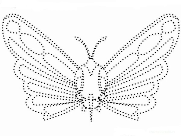 Рисование по точкам бабочка