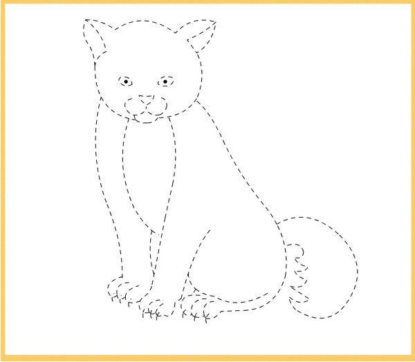 Рисование по точкам кошка для детей