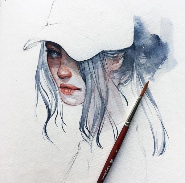 Легкий арт акварелью