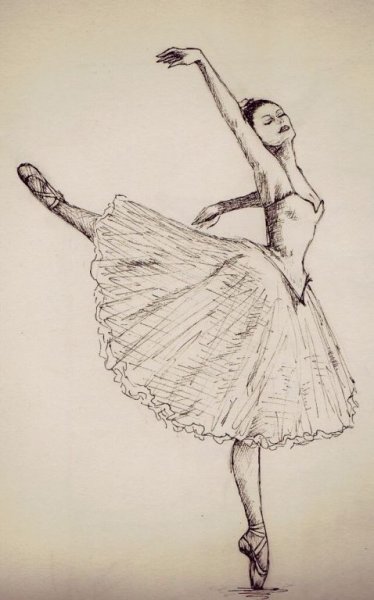 Балерина рисунок карандашом