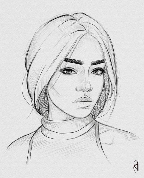 Лицо карандашом