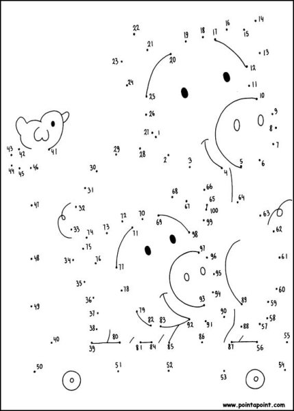 Соединить точки по цифрам сложные