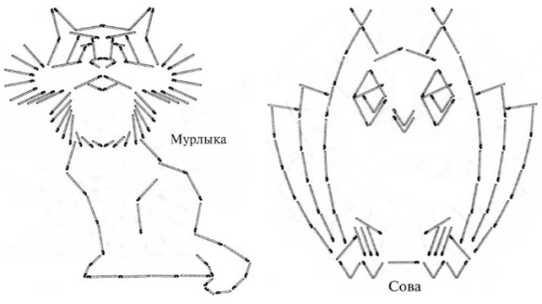 Геометрические фигуры из счетных палочек