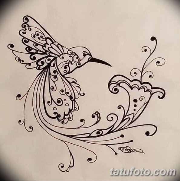 Мехенди Колибри эскиз