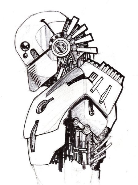 Поэтапное рисование робота