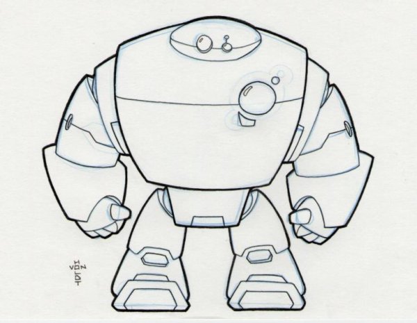 Робот арт карандашом