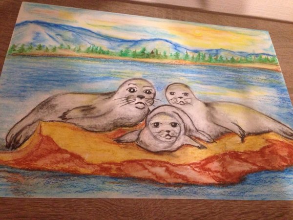 Озеро карандашом