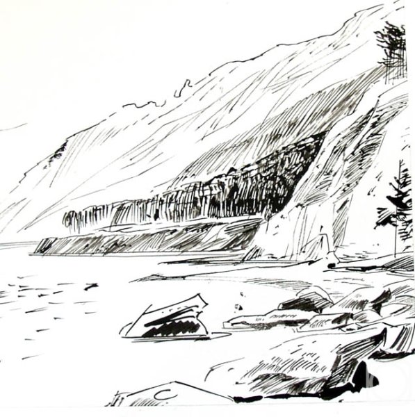 Пейзаж Алтая карандашом простым