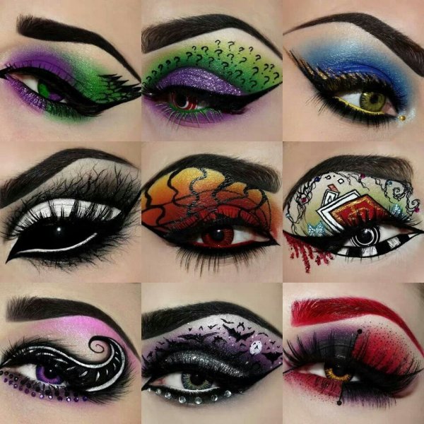 Прикольный яркий макияж