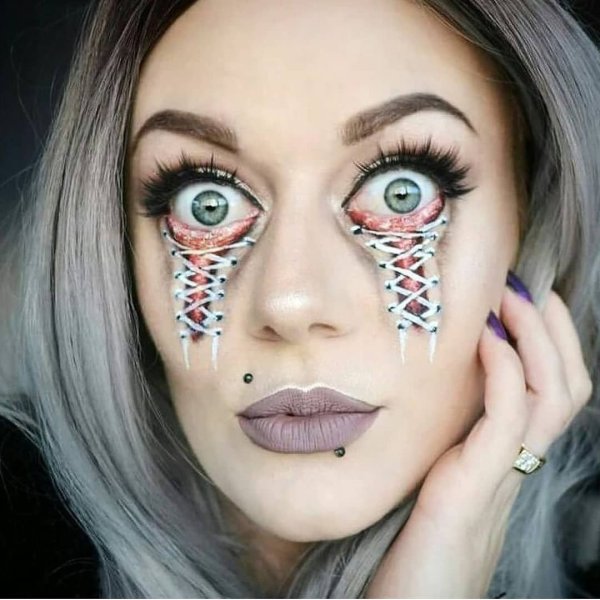 Лёгкий креативный макияж глаз