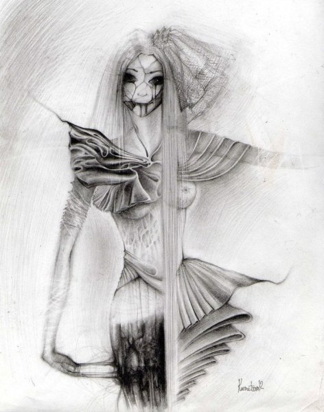 Эскиз карандашом мистика