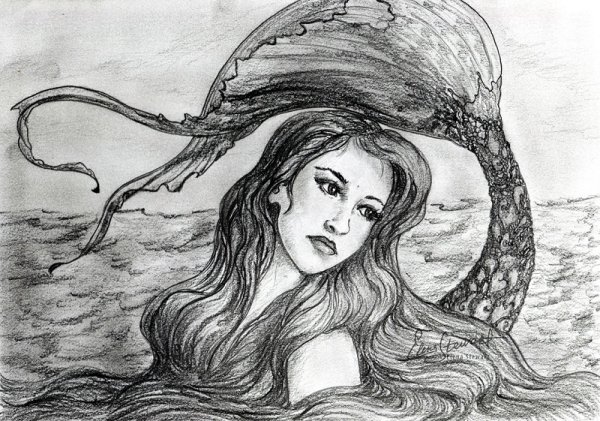 Красивые русалки карандашом
