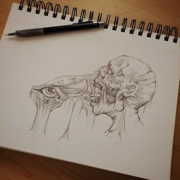 Эскиз карандашом мистика