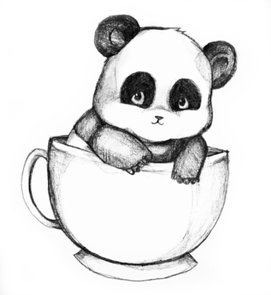 Панда набросок