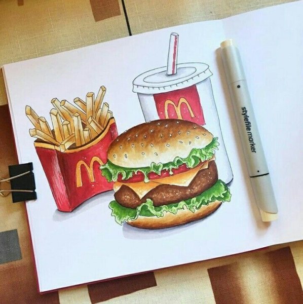 Рисунки для скетчбука еда