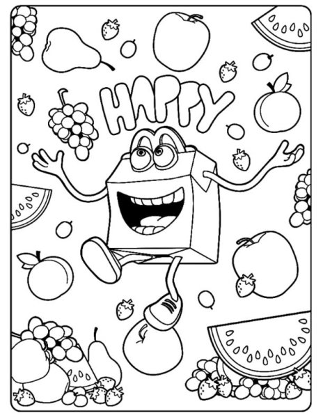 Раскраска макдональдс еда