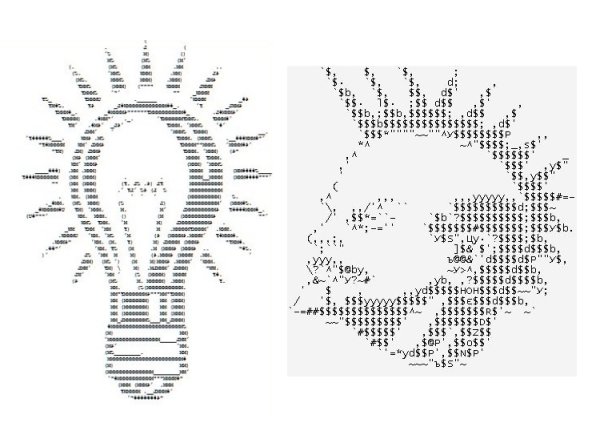 Рисунки символами и знаками