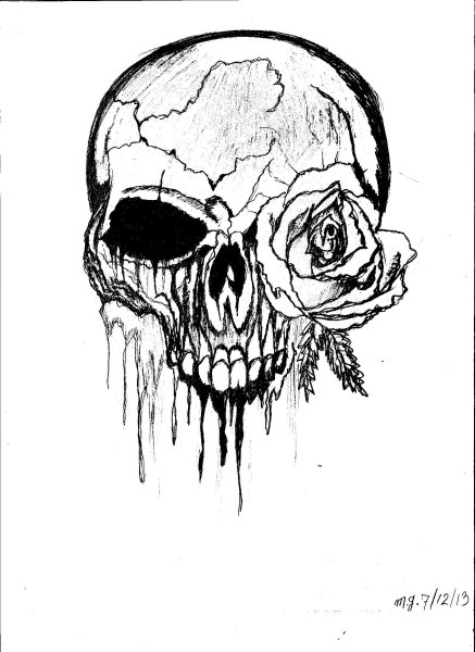 Красивый череп эскиз