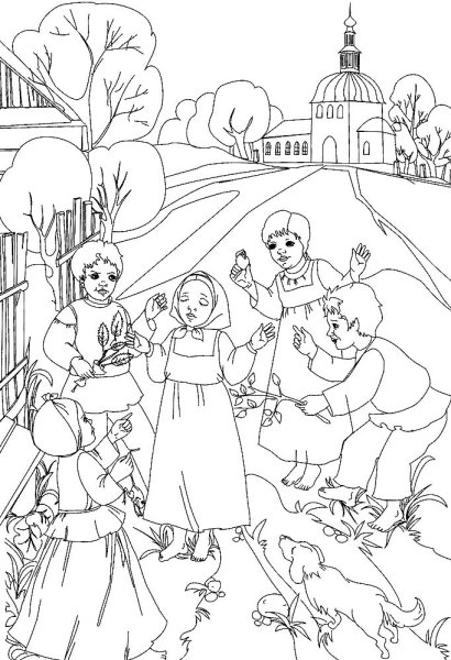 Масленица раскраска