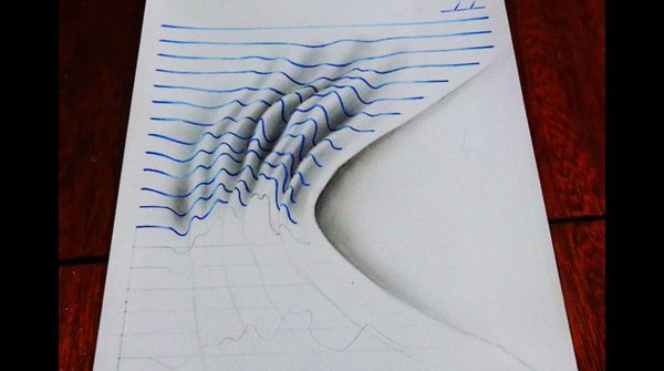 3д рисунки в тетради