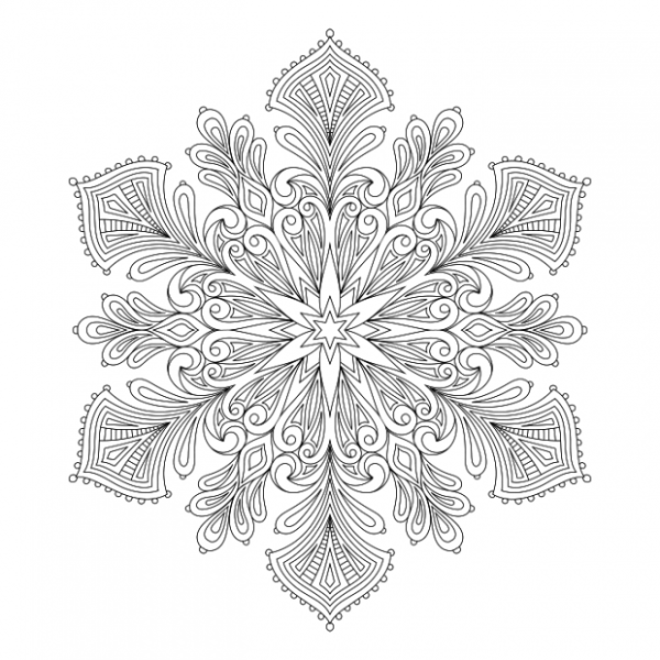 Снежинка сложная для рисования