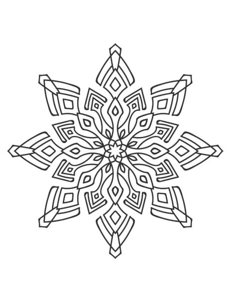Снежинка раскраска