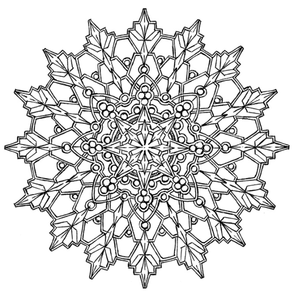 Мандала Снежинка раскраска