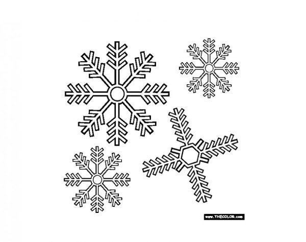 Снежинка рисунок раскраска