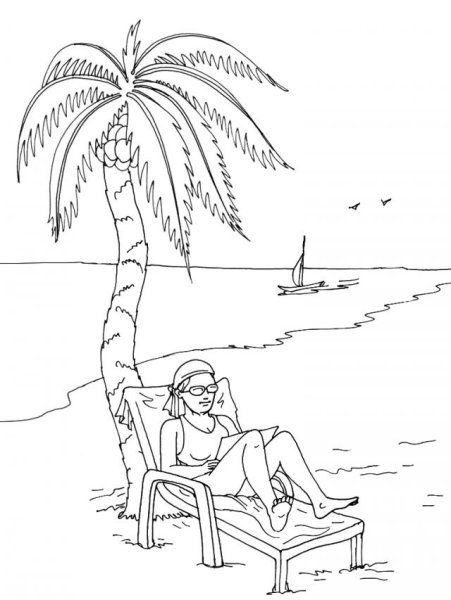 Пляж рисунок