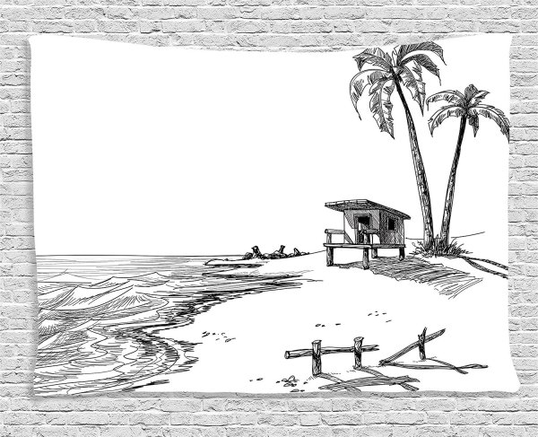 Пляж рисунок