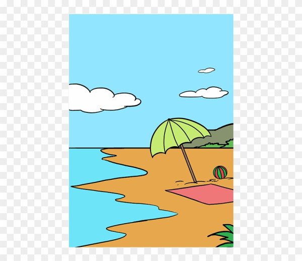 Рисунки для срисовки пляж