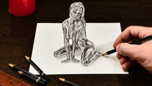 Рисование карандашом простые 3d