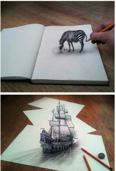 Объёмное рисование карандашом