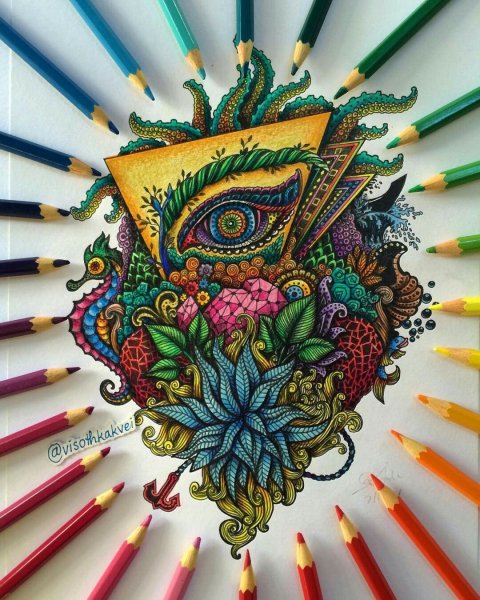 Рисование цветными ручками