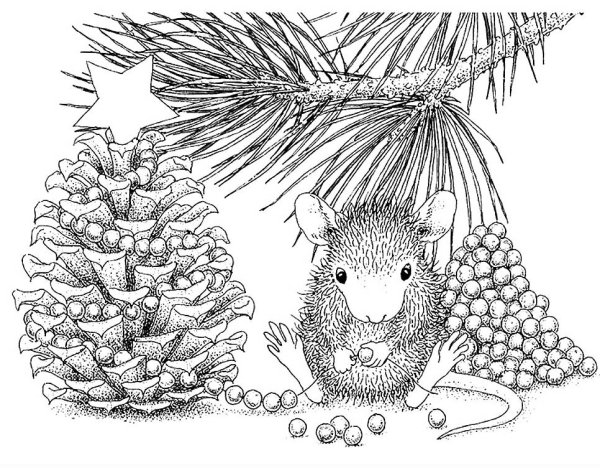 Крыса раскраска Новогодняя