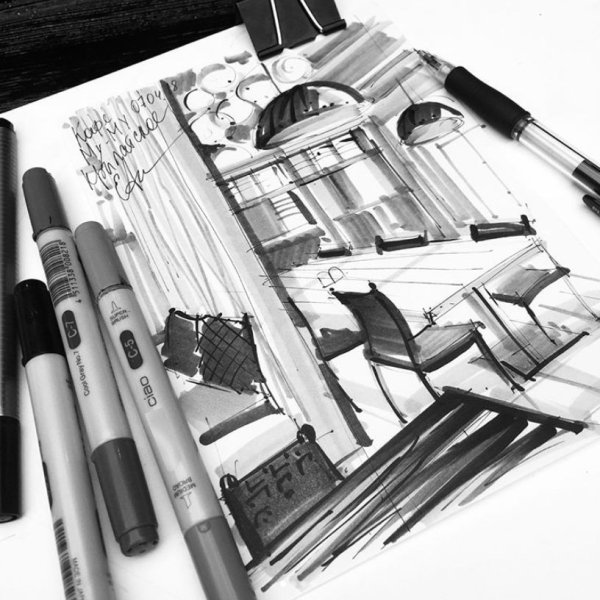 Скетчинг карандашом