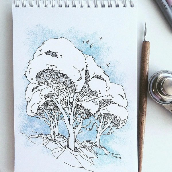 Наброски для скетчбука легкие