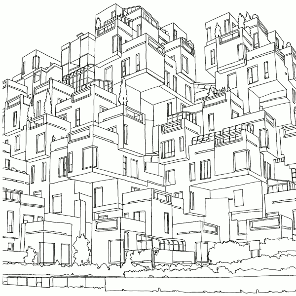 Раскраска антистресс города