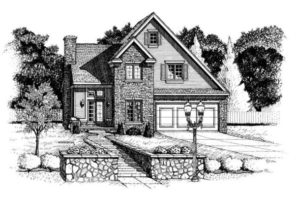 Загородный дом карандашом