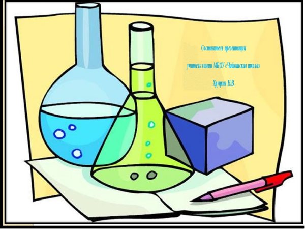 Предметы для урока химии