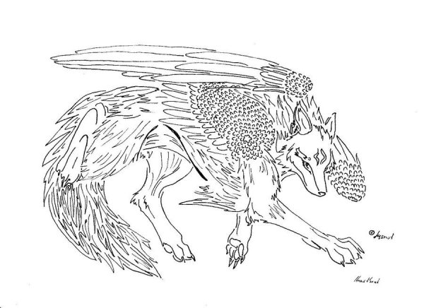 Рисунки волком карандошом