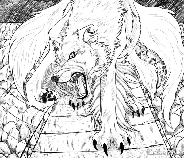 Два волка карандашом