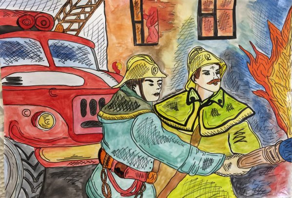 Рисунок ко Дню пожарной охраны