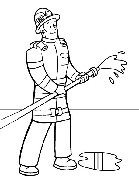 Раскраска пожарный для детей