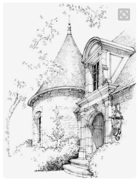 Наброски архитектуры карандашом